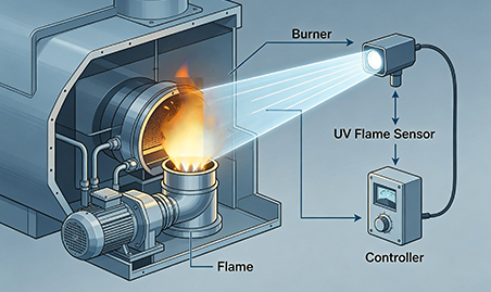Application of Sensors in Flame Monitoring Systems within Burners